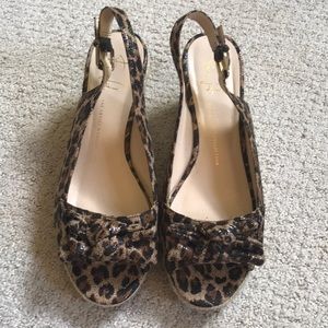 Franco Sarto Cheetah Print Wedges with a Bow